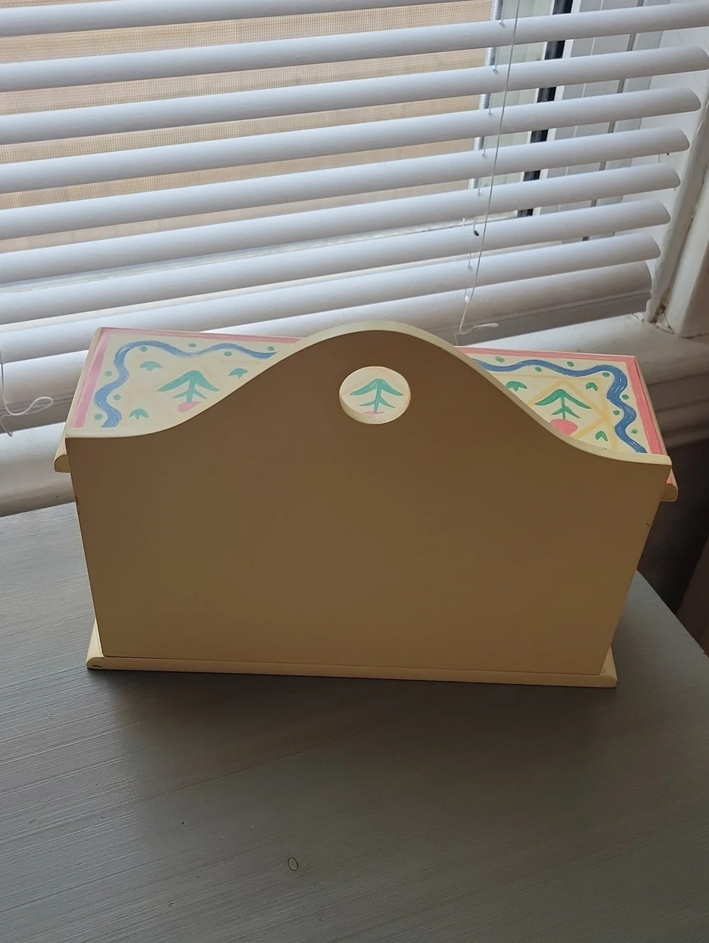 Handpainted Floral Wood Letter Trinket Box
